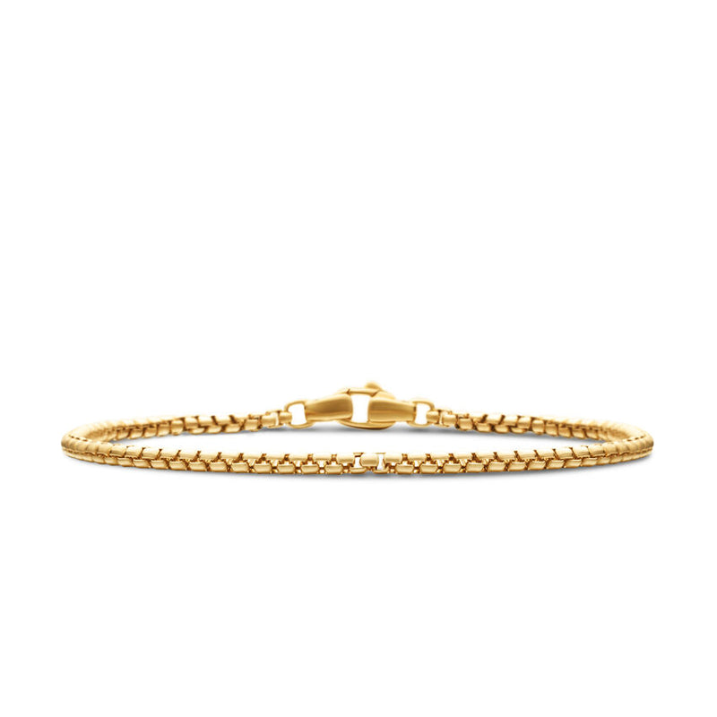 Box Chain Bracelet in 18K Yellow Gold, 2.7mm