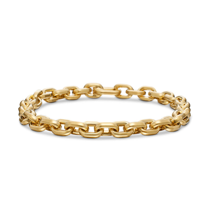 Deco Chain Link Bracelet in 18K Yellow Gold, 6.5mm
