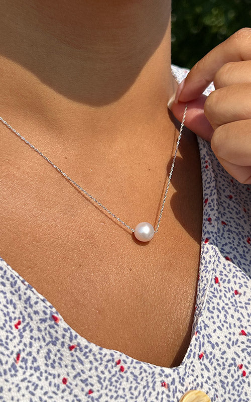 Albert's 14k White Gold Freshwater Pearl Pendant NW01628PF
