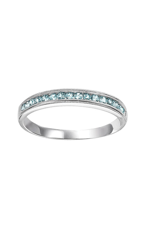 Albert's 10k White Gold Aquamarine Band FR1266-1W