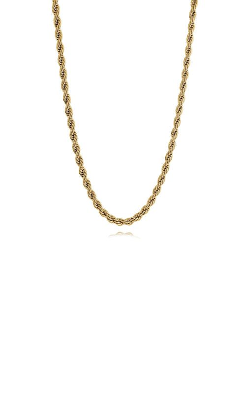 Italgem Stainless Steel Gold Tone 20" 3mm Rope Chain SYN28-20