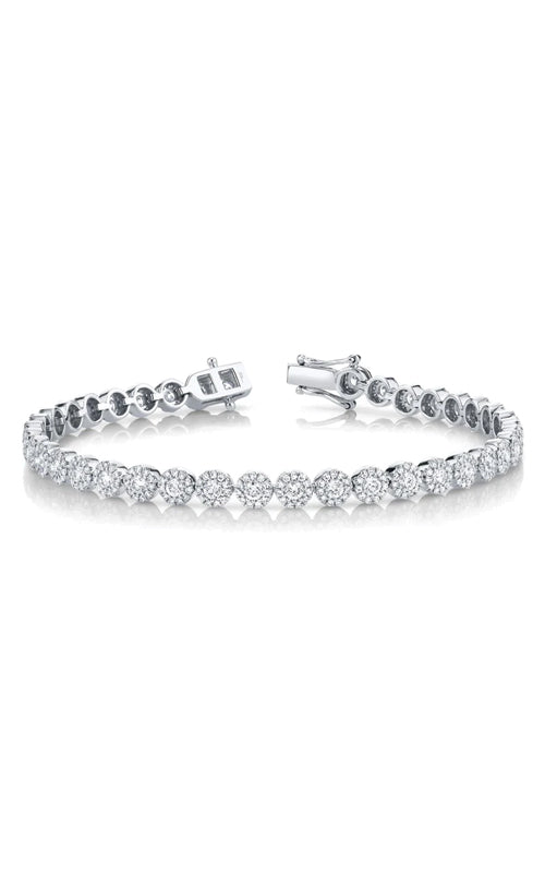 Shy Creation 14k White Gold 3.03ctw Diamond Cluster Bracelet SC55002630