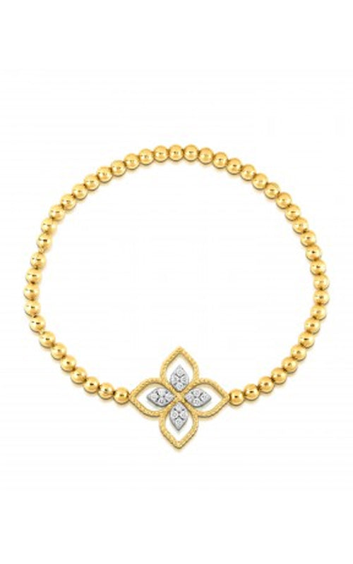 Roberto Coin 18k Yellow Gold .16ctw Flower Stretch Bracelet 7773055AJLBX