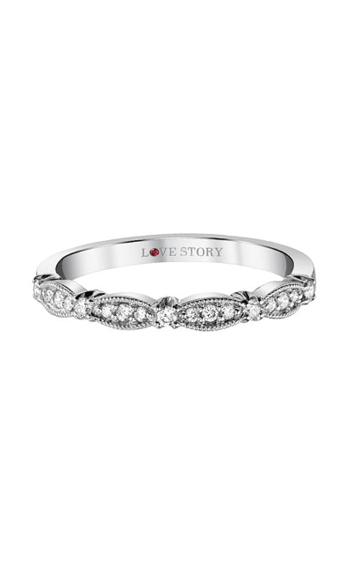Love Story 14k White Gold 1/6ctw Diamond Band LS0008B-41W-.50
