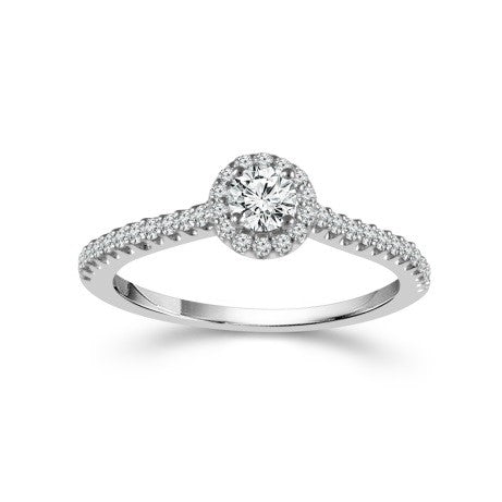 Love Story 14k White Gold 1/2ctw Round Diamond Engagement Ring RE-12319LPA45W45