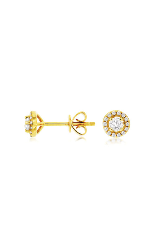 Albert's 14k Yellow Gold .25ctw Diamond Halo Earrings C5823D