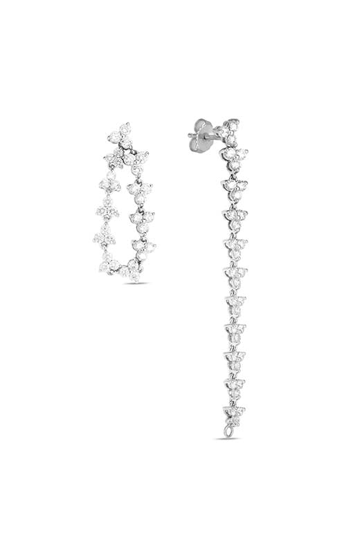Roberto Coin 18k White Gold 1.88ct Diamond Long Dangling Hoop Earrings 111449AWERX0