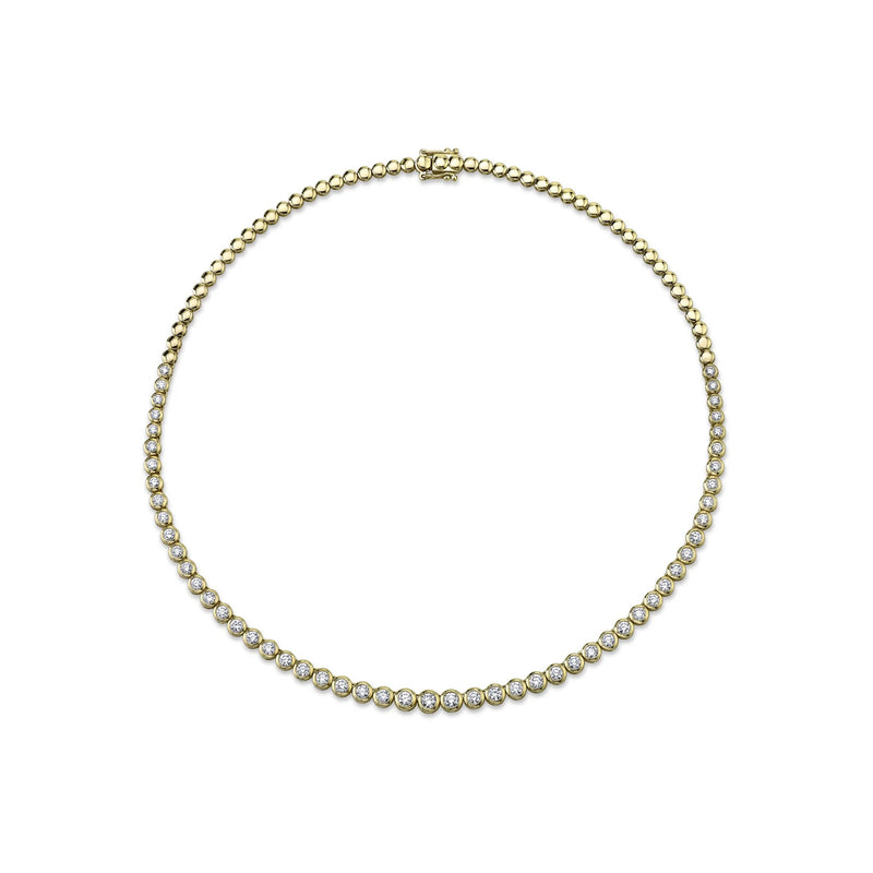 Shy Creation 14k Yellow Gold 3.53ctw Diamond Bezel Necklace SC55021358Z15