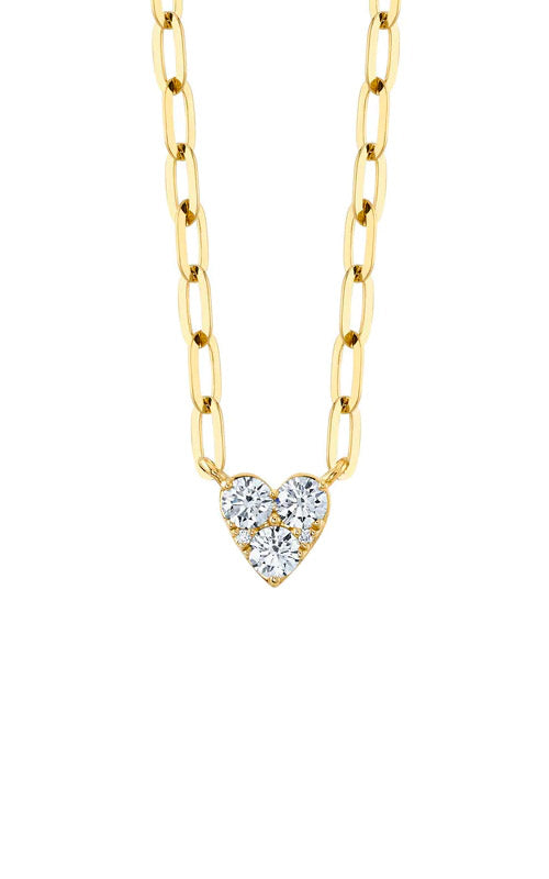 Shy Creation 14k Yellow Gold .41ctw Diamond Heart Paper Clip Necklace SC55022917