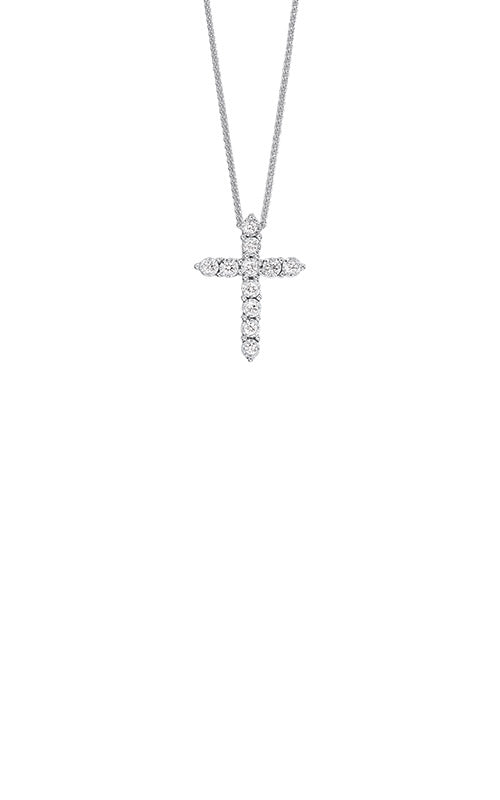 Albert's 10k White Gold 1/10ctw Diamond Cross Necklace PD10535-1WD