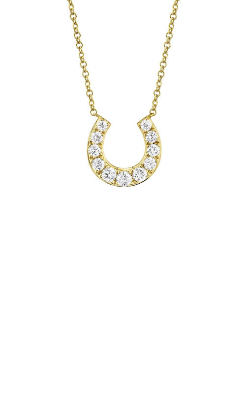 Shy Creation 14k Yellow Gold .36ctw Diamond Horseshoe Necklace SC55006283