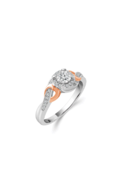Sterling Silver and 10k Rose Gold 1/5ctw Diamond Promise Ring RE-6423TPA67P0SL
