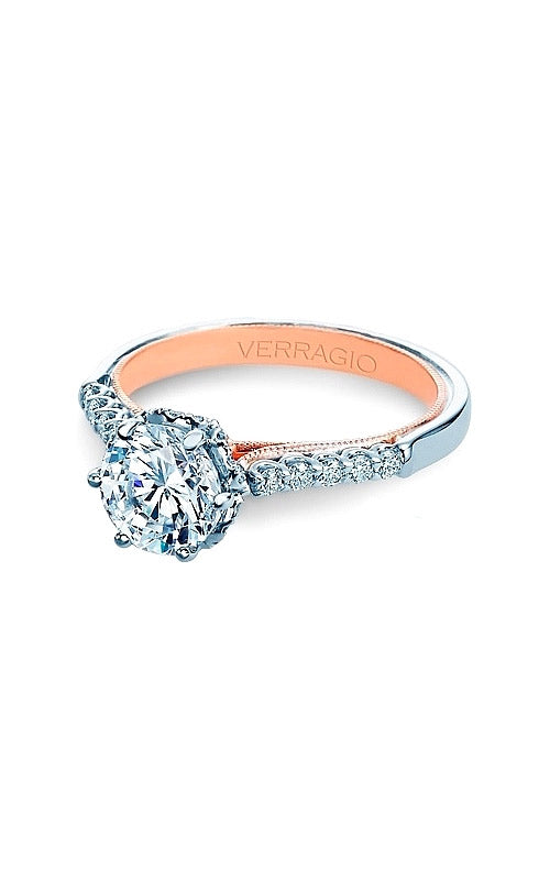 Verragio Renaissance 14k Rose Gold and Platinum .25ctw Diamond Semi Mount Engagement Ring 938R7-TT