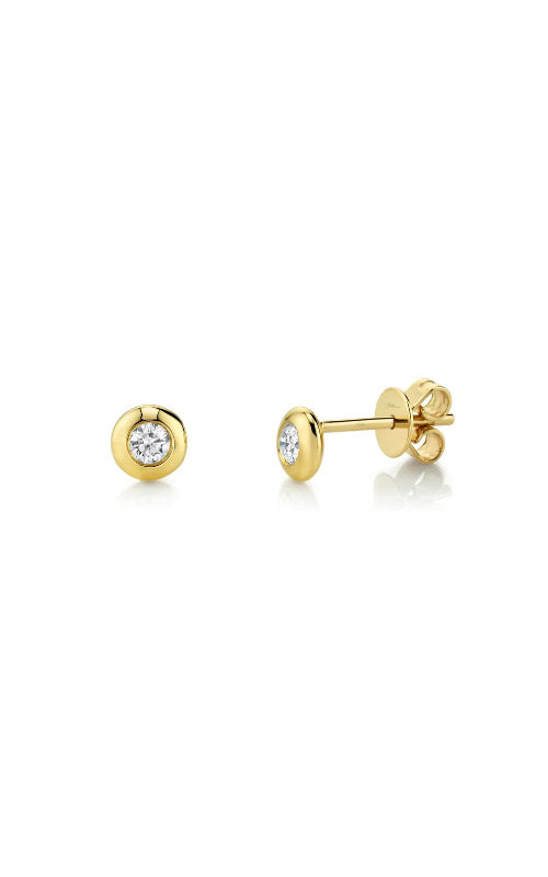 Shy Creation 14k Yellow Gold .22ctw Diamond Bezel Stud Earrings SC55004064