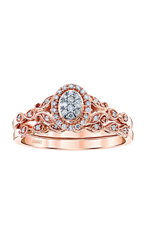 Albert`s 10k Rose Gold 1/6ctw Bridal Set RB-9003BBA78P0