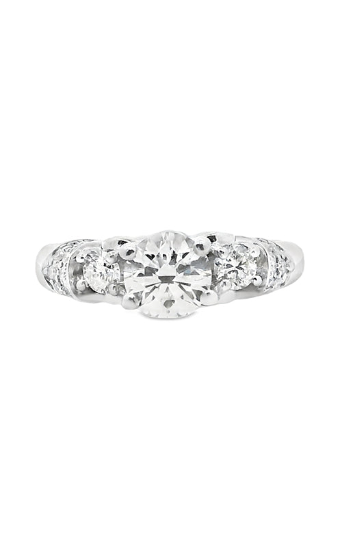 Albert's 14k White Gold .80ct Center and .41ct Diamond Engagement Ring OG32783