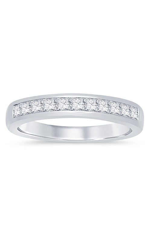 Albert's 14K White Gold 1/2CTW Channel Princess Cut Diamond Wedding Band 75116D-4W-1/2-LS