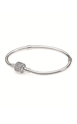 Pandora Sterling Silver Bracelet w/Signature Clasp CZ 590723CZ-21