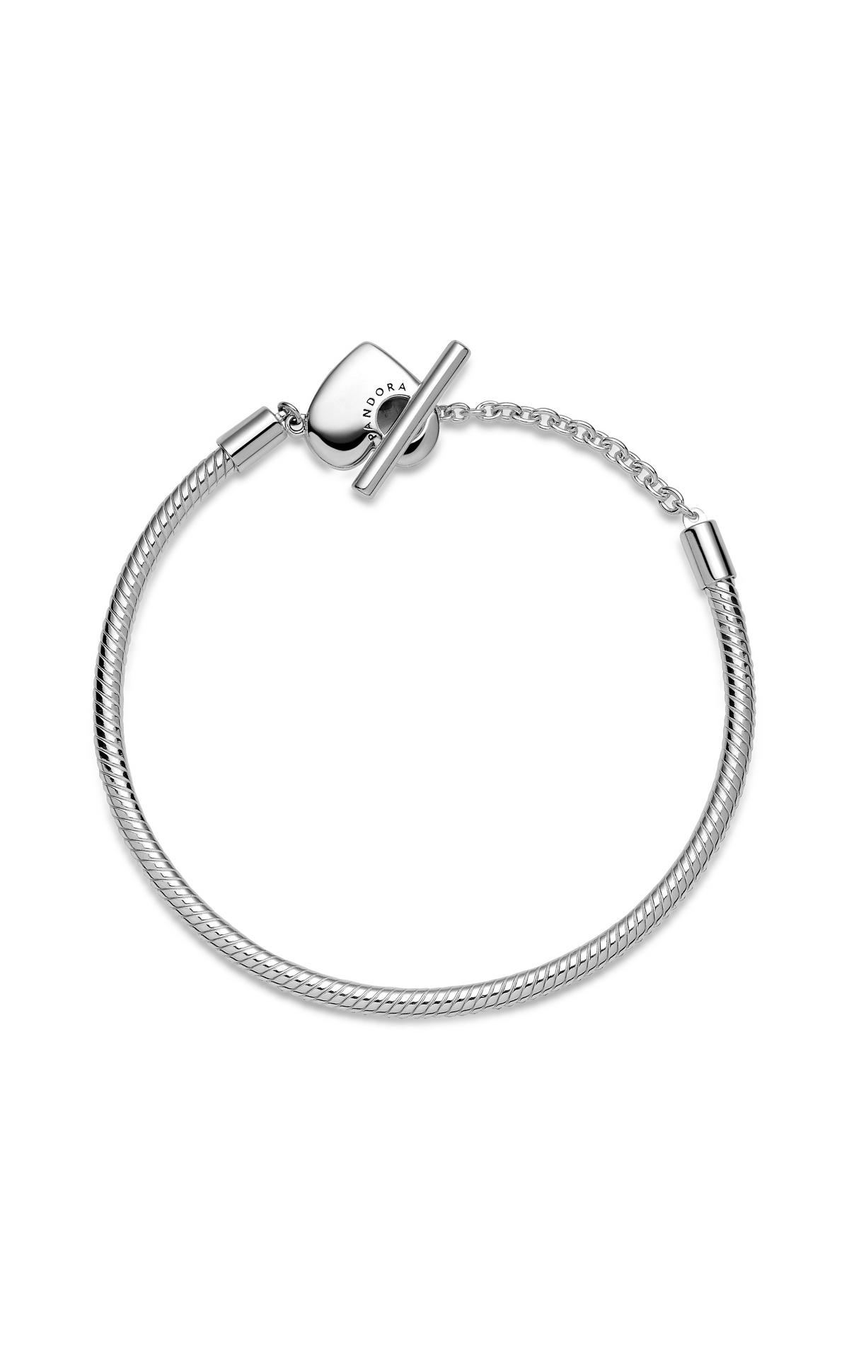 Pandora Moments Heart T-Bar Snake Chain Bracelet 599285C00-21