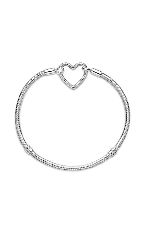 Pandora Moments Heart Closure Snake Chain Bracelet 599539C00-23