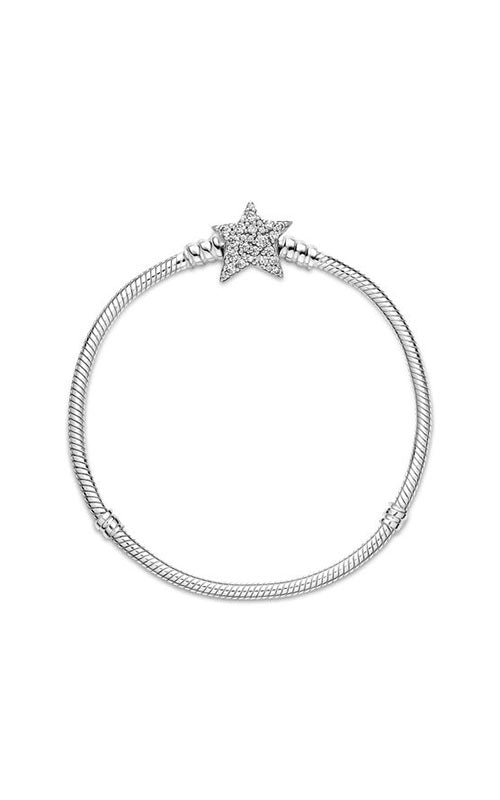 Pandora Moments Asymmetric Star Clasp Snake Chain Bracelet 599639C01-18