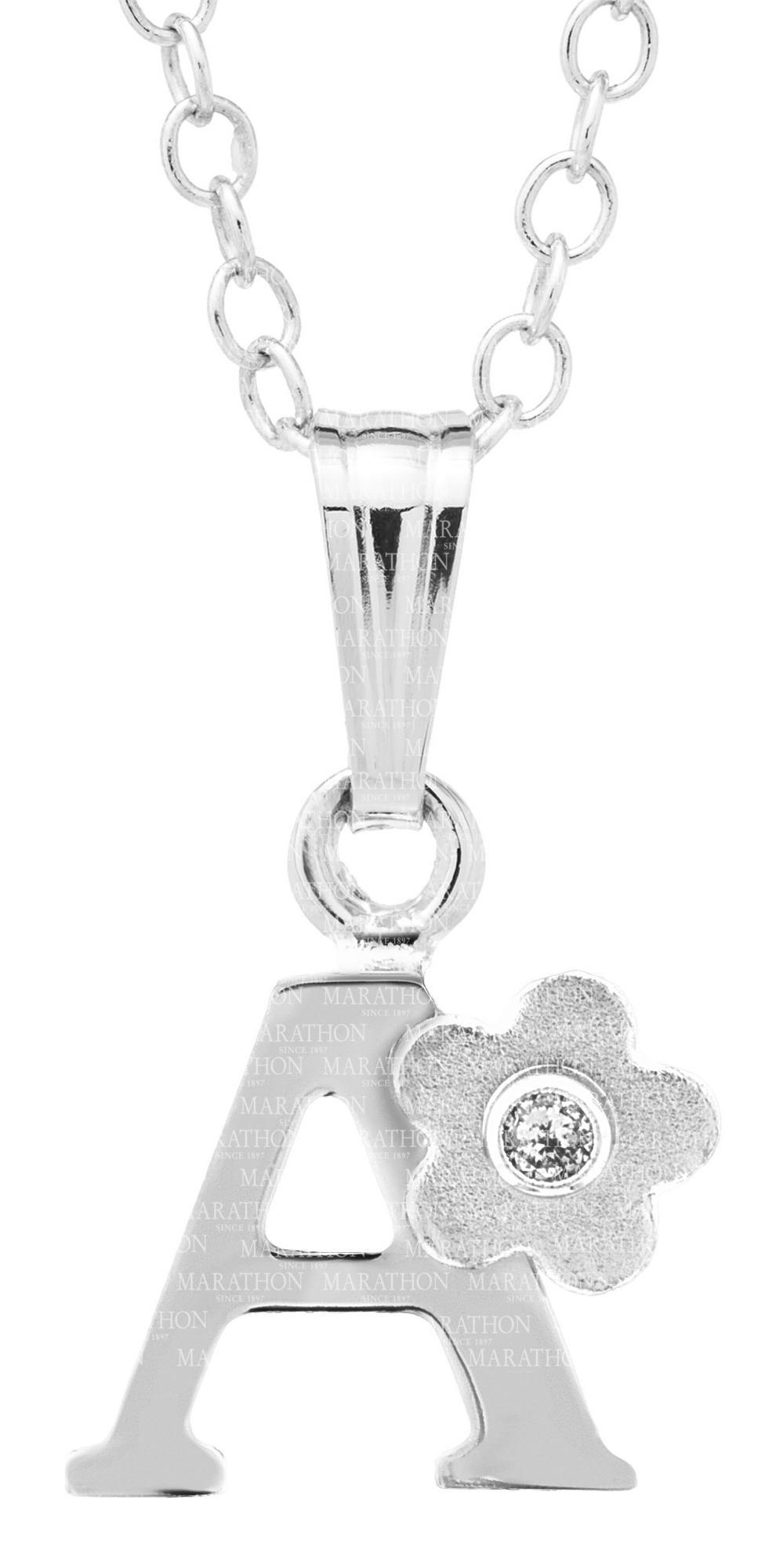 Albert's Sterling Silver Child Letter A Necklace P203-A