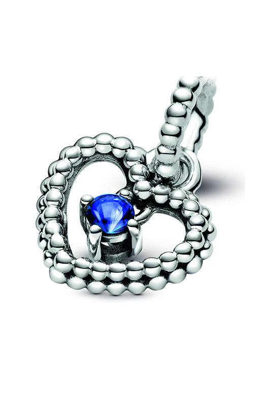 Pandora Sea Blue Beaded Heart Dangle Charm 798854C12