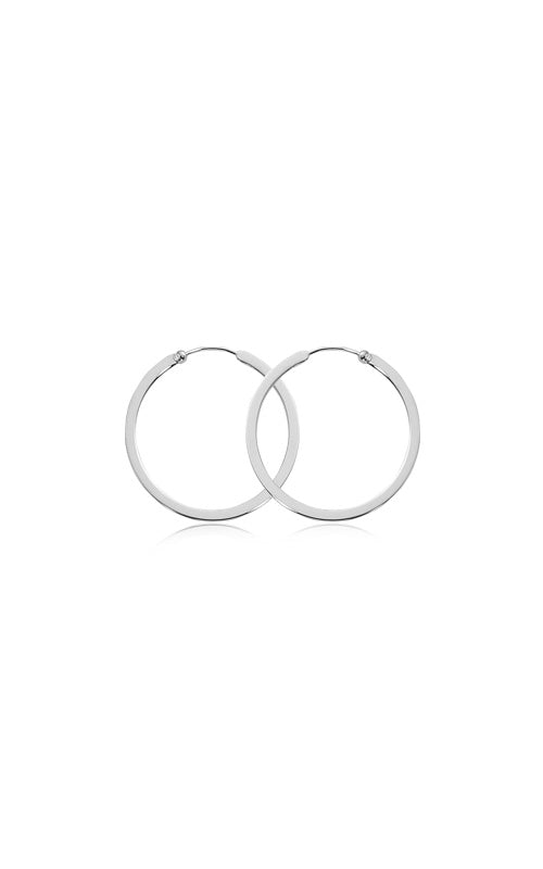 Albert's Sterling Silver Medium Flat Wire Hoop Earrings 12905-SS