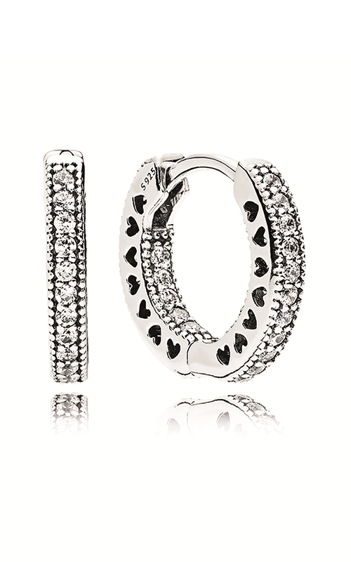 Pandora Pavé Heart Hoop Earrings 296317CZ