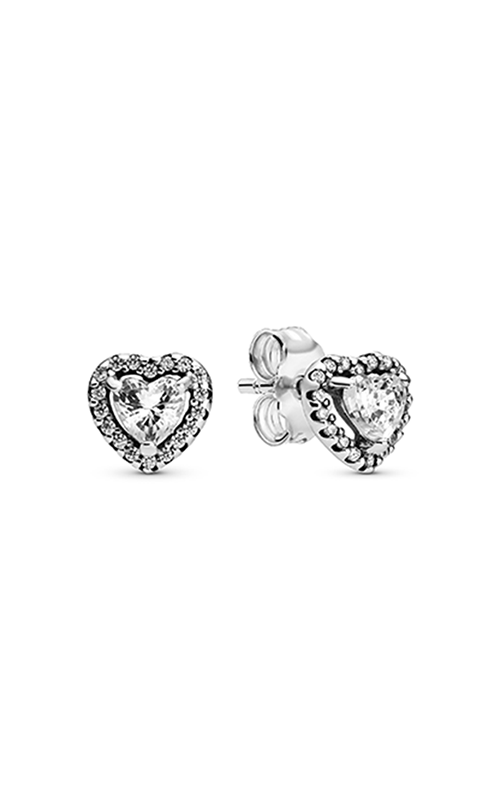 Pandora Elevated Heart, Clear CZ Earrings 298427C01