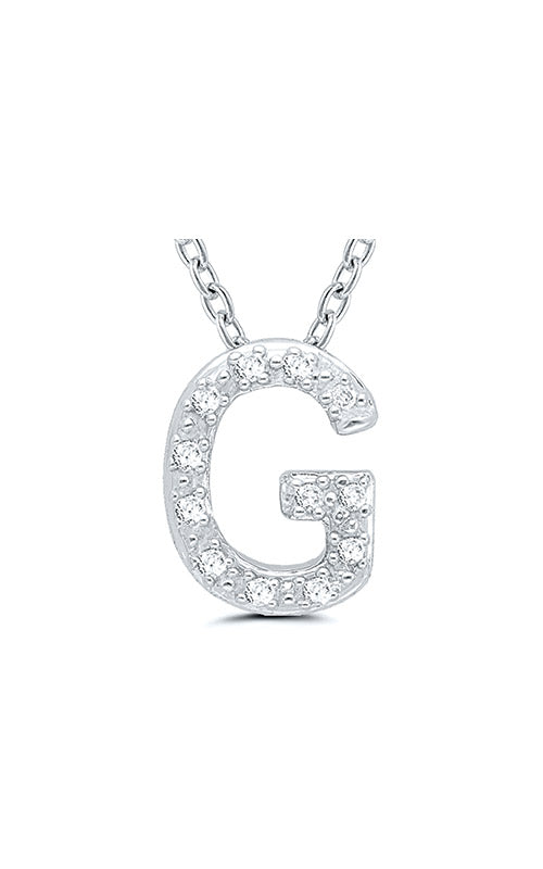 Albert's Sterling Silver .05ctw G Initial Necklace 244787005-G