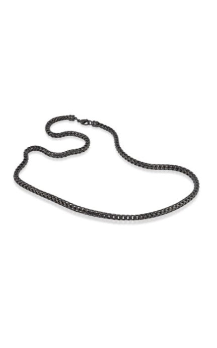 Italgem Steel 5mm 24 Inch Black Franco Chain SBN14