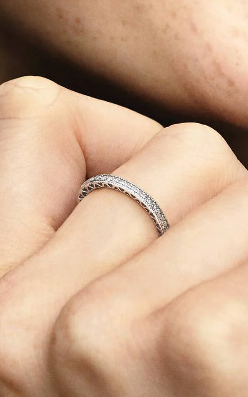 Pandora Sparkle & Hearts Ring 190963CZ-54