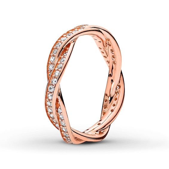 Pandora Sparkling Twisted Lines Ring 180892CZ-52
