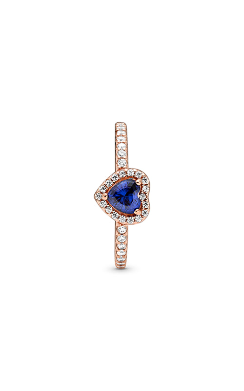 Pandora Sparkling Blue Elevated Heart Ring 188421C01-60