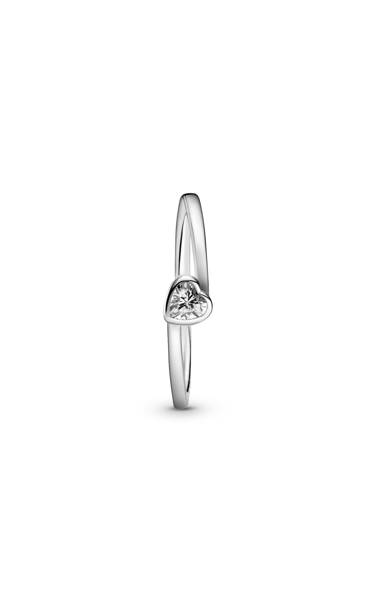 Pandora People Clear Tilted Heart Solitaire Ring 199267C02-50