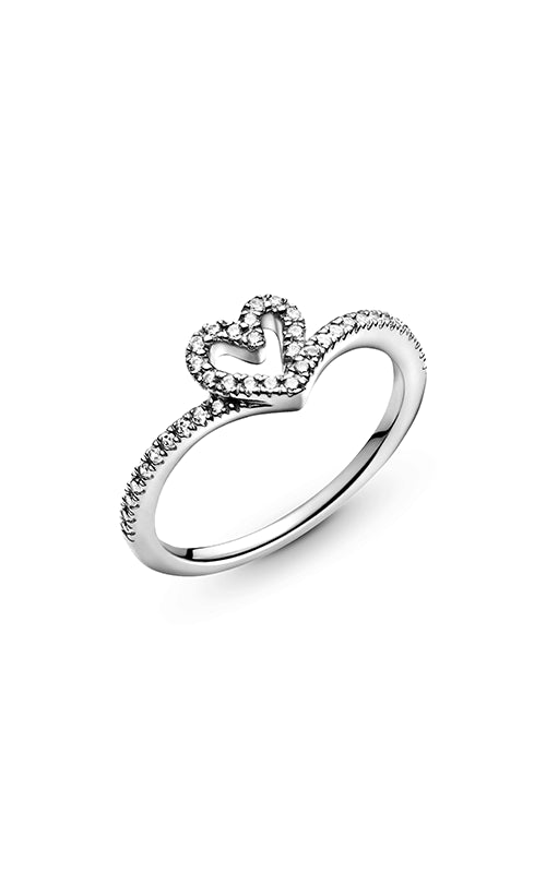 Pandora Wish Sparkling Wishbone Heart Ring 199302C01-52