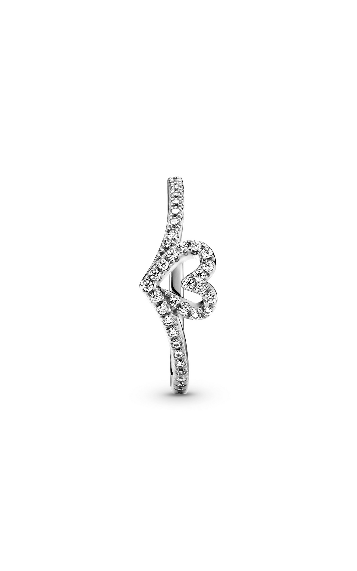 Pandora Wish Sparkling Wishbone Heart Ring 199302C01-54