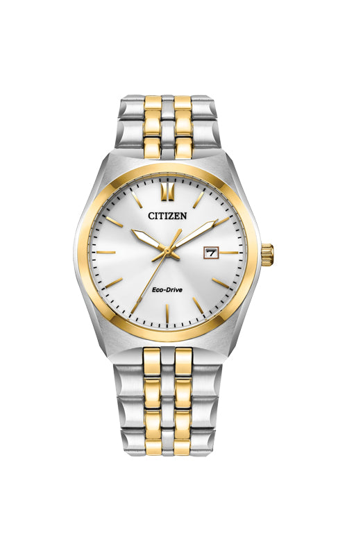 Citizen Men's Corso Two Tone Silver Dial Watch BM7334-58B