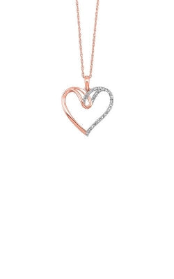 Albert's 10k Pink Gold .10ctw Diamond Heart Necklace PD35440-1PSC