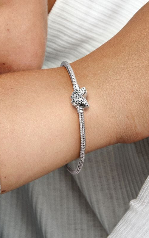 Pandora Moments Butterfly Clasp Snake Chain Bracelet 590782C01-20