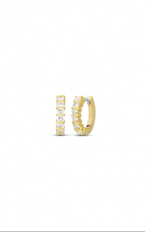 Roberto Coin 18k Yellow Gold .70ct Diamond Huggy Earrings 001897AYERX0