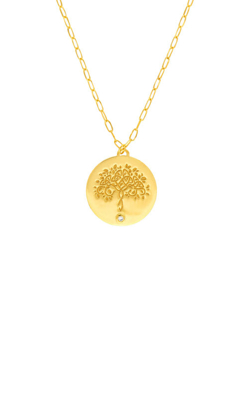 Albert's 14k Yellow Gold Tree of Life Necklace MF034296-14Y