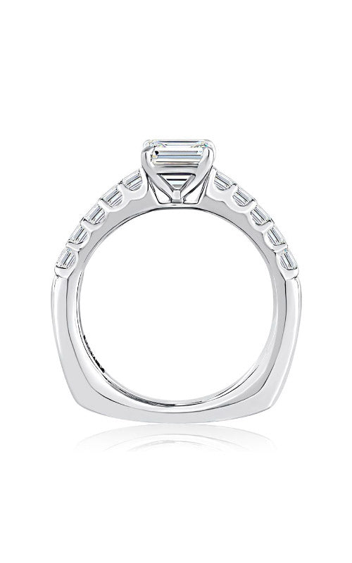 A.JAFFE 18k White Gold 1.00 ctw Emerald Semi-Mount MESEC2841