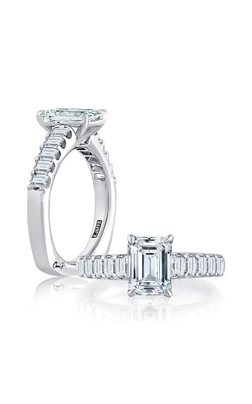 A.JAFFE 18k White Gold 1.00 ctw Emerald Semi-Mount MESEC2841
