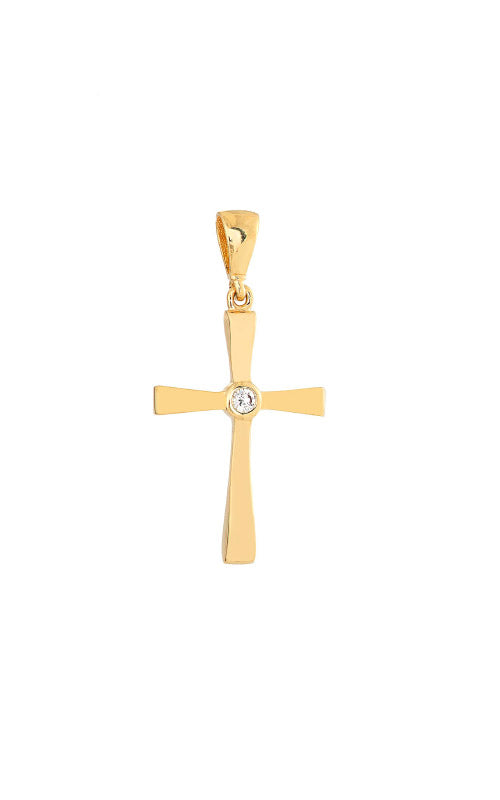 Albert's 14k Yellow Gold Mini CZ Cross Pendant TM022243-14Y