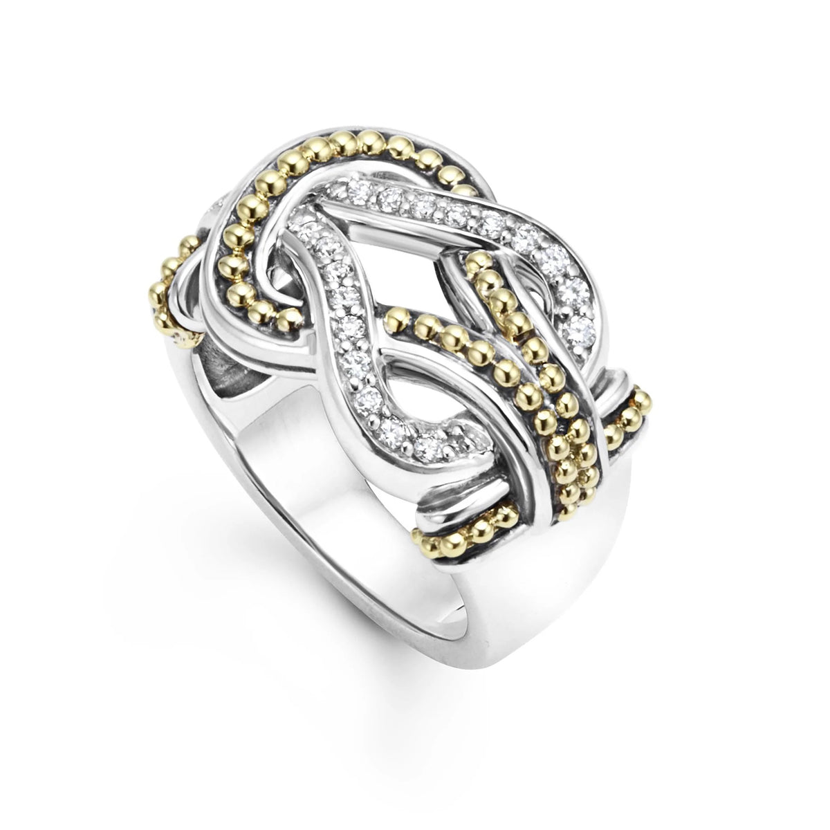 LAGOS Newport Large Two Tone Knot Diamond Ring 02-80547-007
