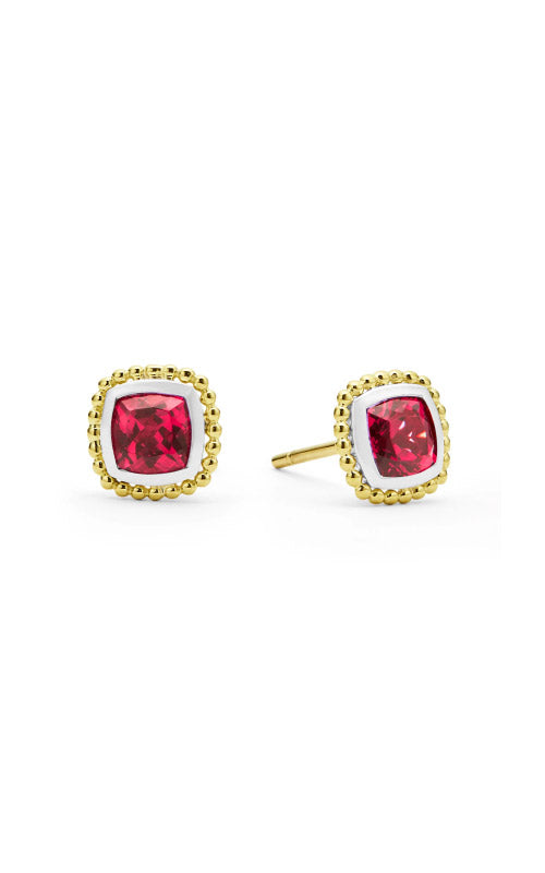 Lagos Caviar Color Rhodolite Garnet Stud Earrings 01-81984-H