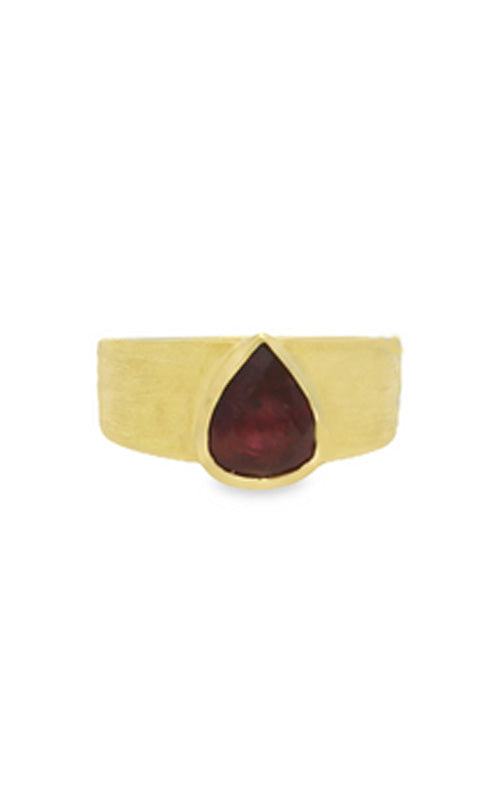 Ashley Lauren 18k Yellow Gold 2.10ct Ruby Pear Shape Ring CRTAN07655