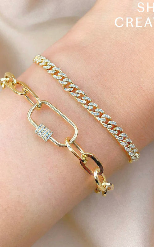 SHY CREATIONS 14KY .36CT DIAMOND LINK BOLO BRACELET